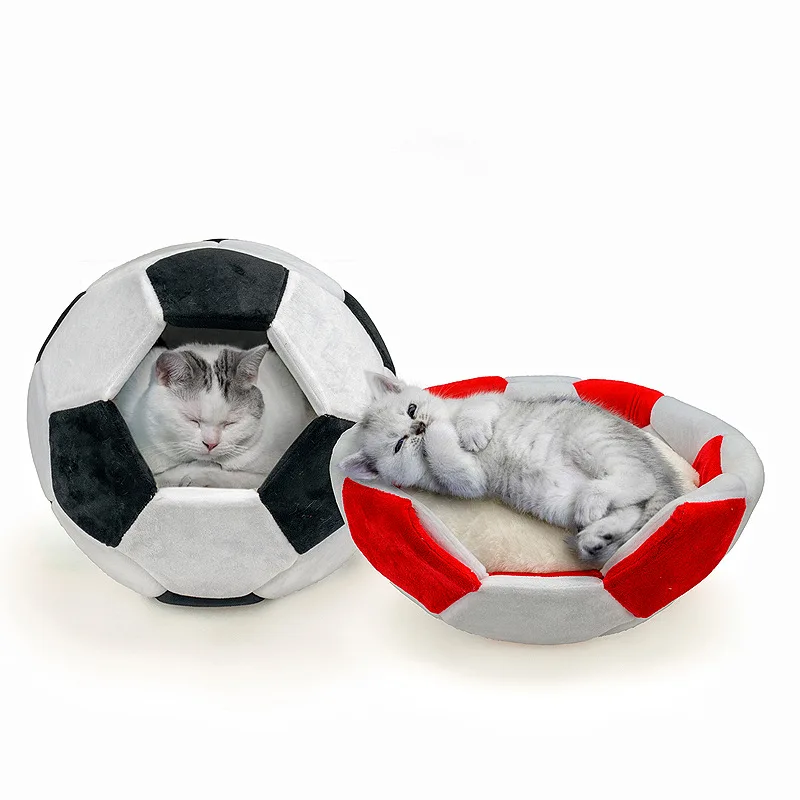 

Pet Bed Semi Enclosed Soft Football Shaped Pet Bed 2 In 1 Washable Suitable For Small Dogs And Cats Pet Kennel Comfortable