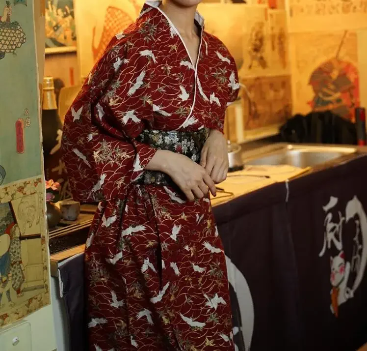 Cocina japonesa mujeres kimono vestido corto verano sushi incluido cinturón camarero trabajo de primavera