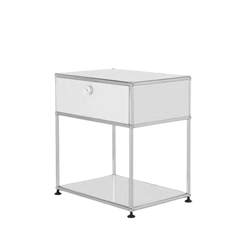 Simple with lock Minimalist bedroom bedside table Internet celebrity module combination Household stainless steel