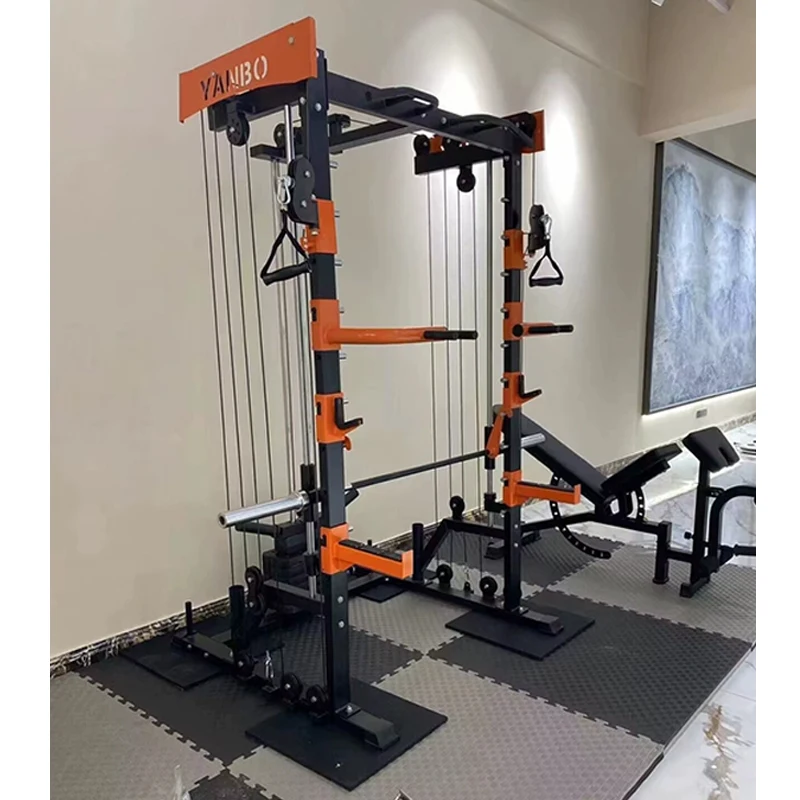 Smith Machine Comprehensive Trainer, Longmen Frame Fitnessgeräte, Heimkombinations-Kniebeugenständer, multifunktionaler Flying Bird