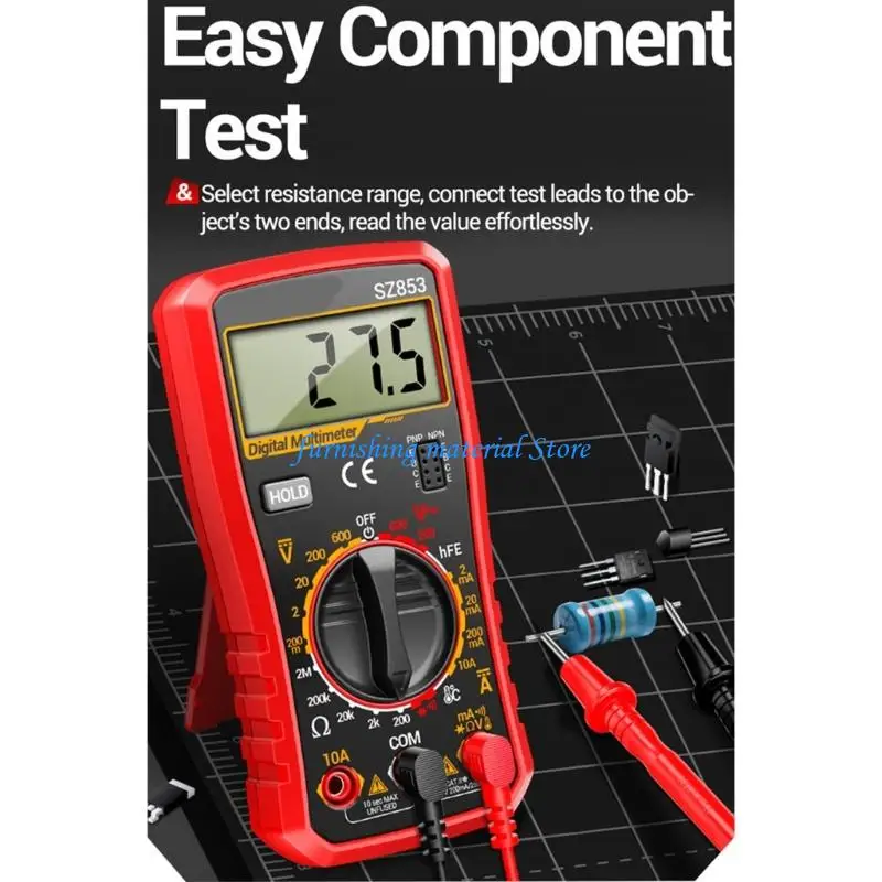 Y5GD 1999 Count ABS Construction Digital Multimeter For Electricians Technicians Featuring HFE Test And Data Hold Capability