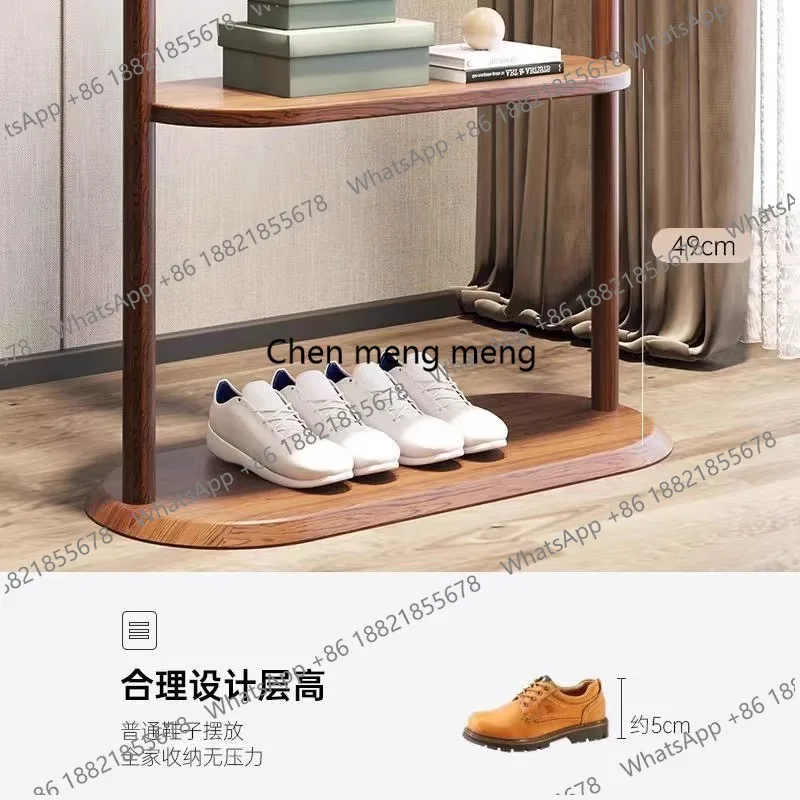New Chinese bedroom coat rack walnut color simple clothing store B&B bedroom hanging multi-functional shelf