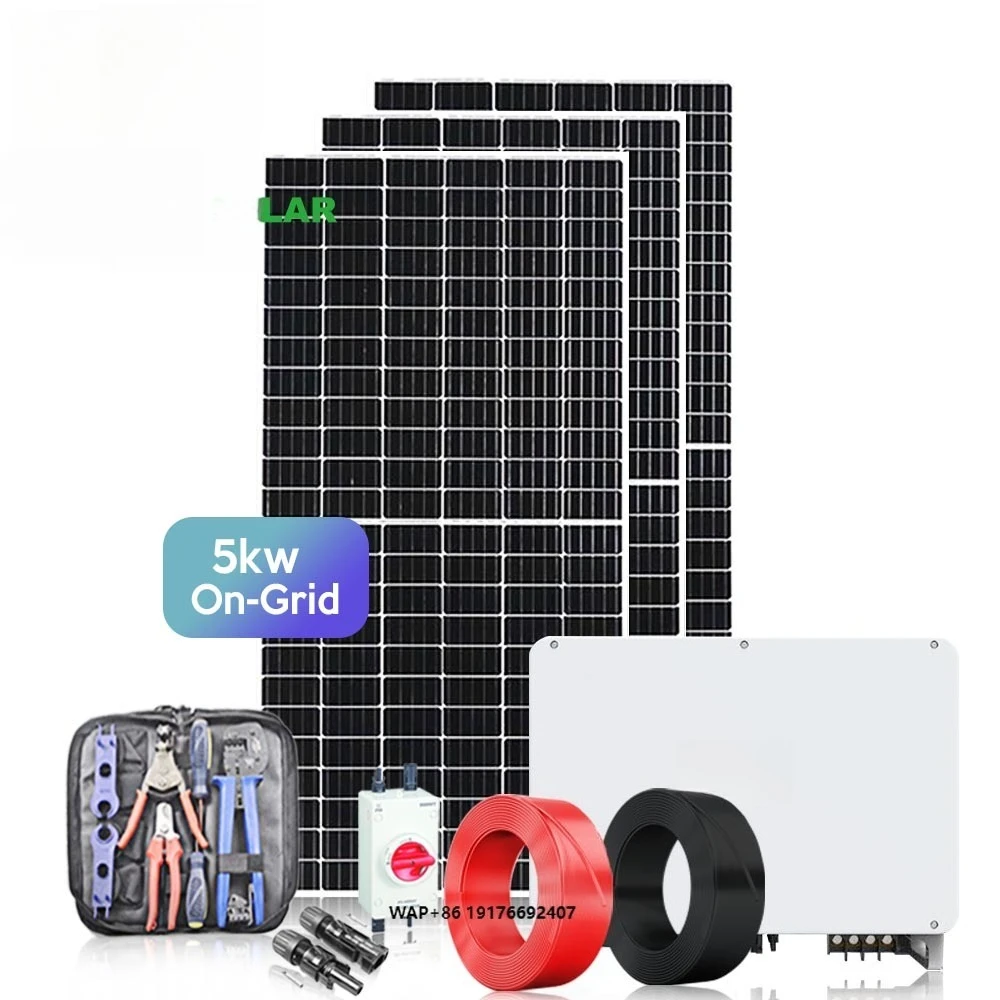 5kw Complete Hybrid Energy Roof Cheap Solar Power System Panel Plant for Houses on Grid