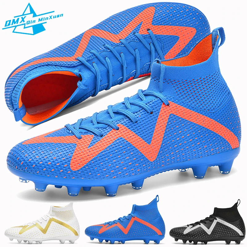 

Big Size Football Shoes Men TF/AG High-top Antiskid Outdoor Football Boots Kids Student Indoor Soccer Contest Training Sneakers