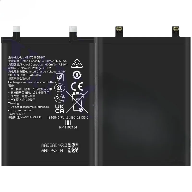 HB476489EGW for Huawei Honor 60 SE/Honor 80 SE Phone Battery High Quality  Capacity Replacement Bateria Grade A Cell with Tools