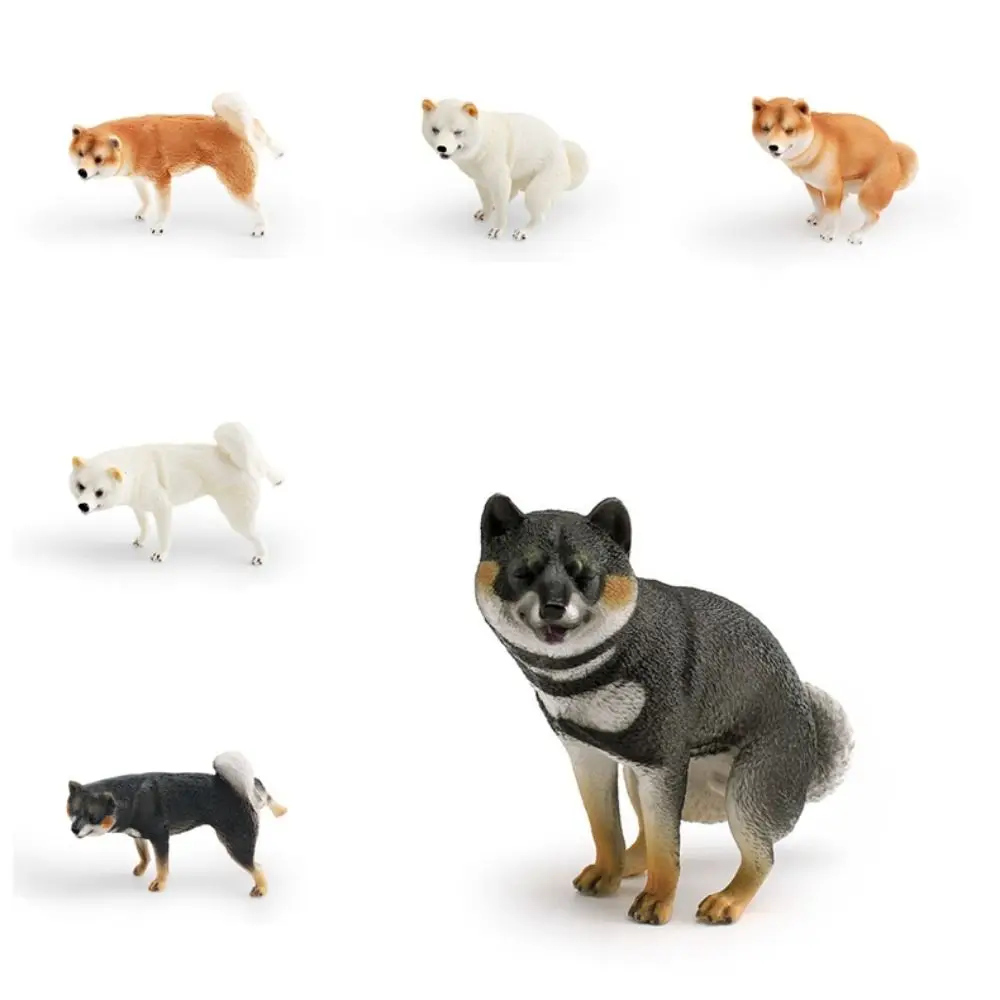 Figurita realista de Shiba Inu, simulación de perro en miniatura, modelo Animal, adornos de Pug, colección de figuras japonesas Shiba Inu