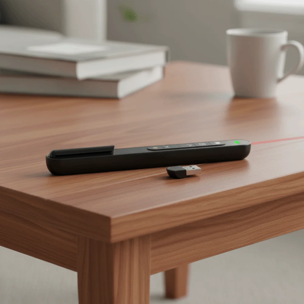 

2.4GHz Wireless Presentation Clicker Infrared Remote USB Charging PPT Laser Flip Pen with Storage Bag Red Light Laser Pointer