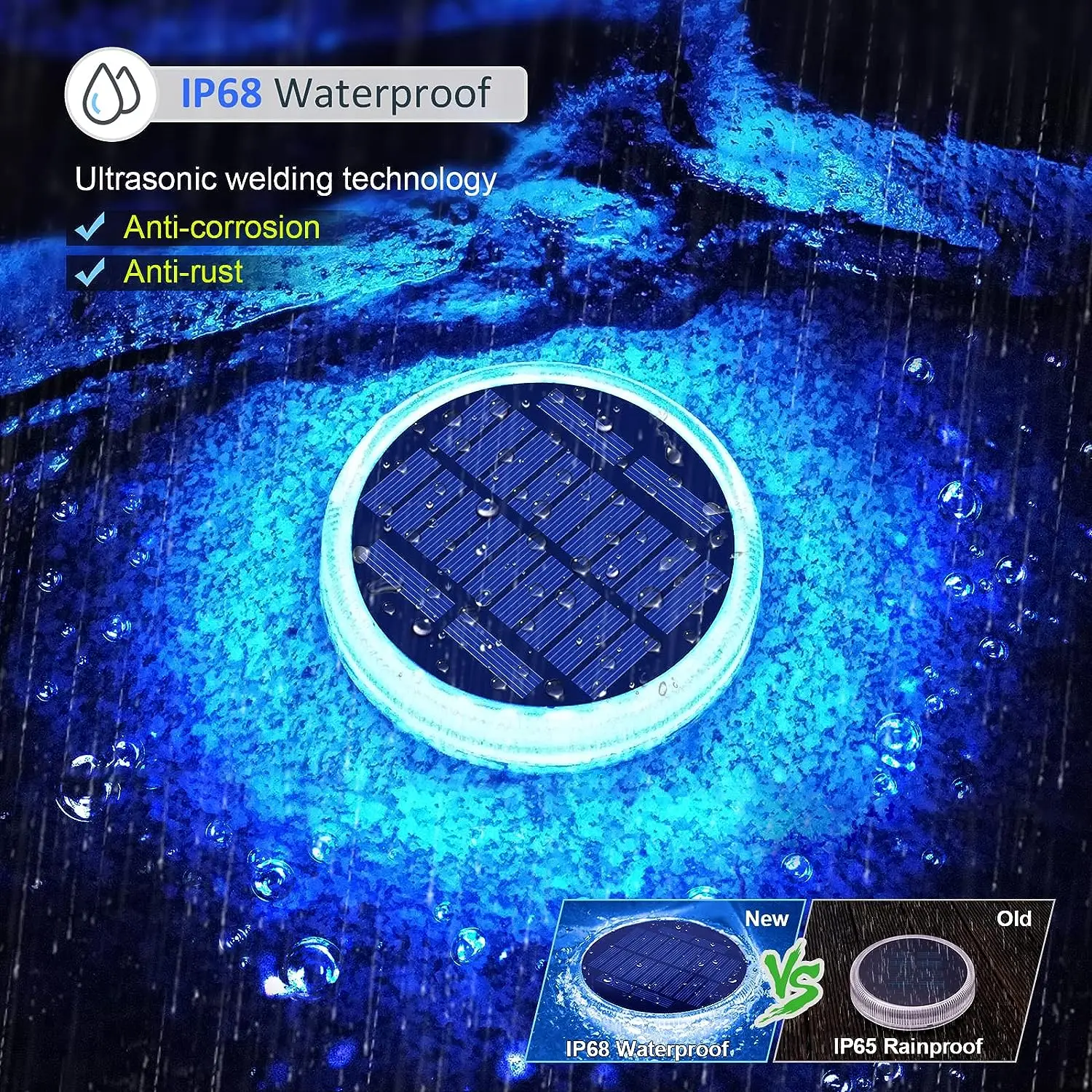 Luces solares para cubierta, luz de entrada alimentada por energía Solar, muelle LED para exteriores, impermeable IP68 para escalón, acera,