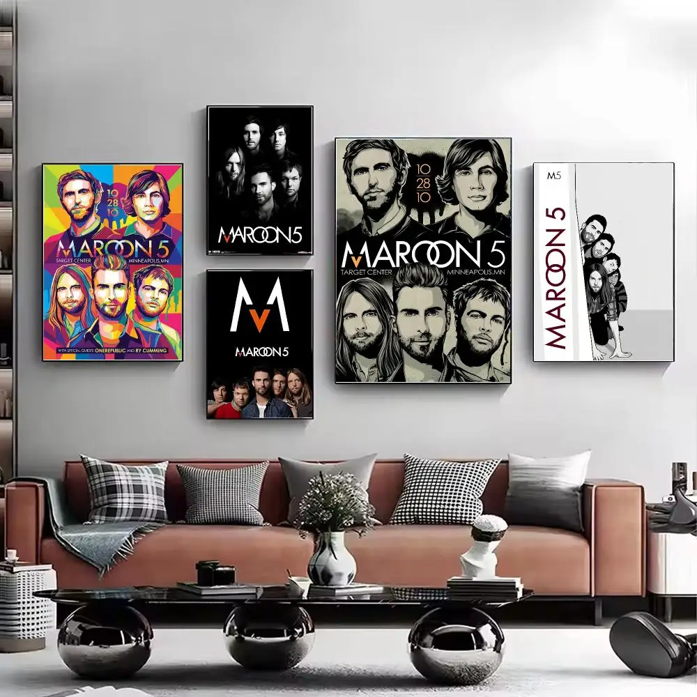 Pop Rock Band M-Maroon 5 Poster HD Wall Art Aesthetic Home Decor for Living Room Bedroom Café Office Stylish Gift