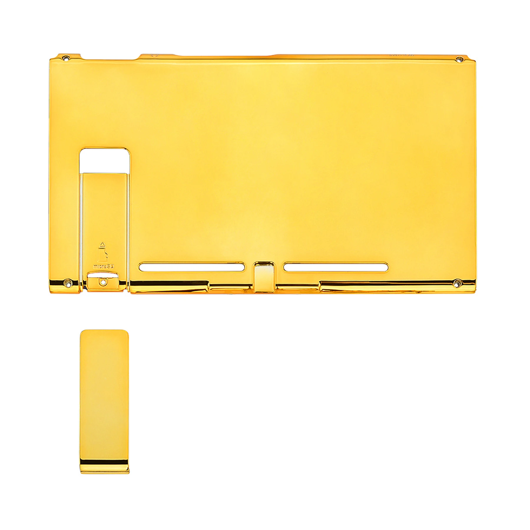 EXtremeRate-Plaque arrière personnalisée pour console Nintendo Switch, boîtier de remplacement bricolage, coque chromée, support de déclinaison, or