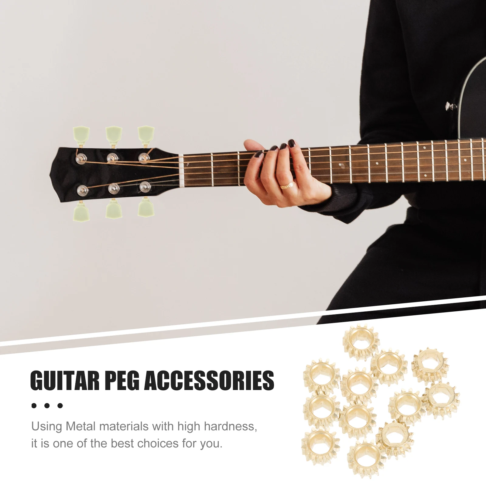 

12 Pcs Guitar String Tuning Pegs Gears Hexagonal Hole Durable Metal Acoustic Electric Bass Tuners Heads Keys Accessories
