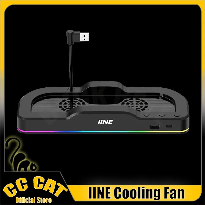 

IINE Cooling Fan For Switch 2 Universal Base Dual Fans Adjustable Three Gears Wind Speed RGB Type-C 2.0 Smart Stay For Accessory