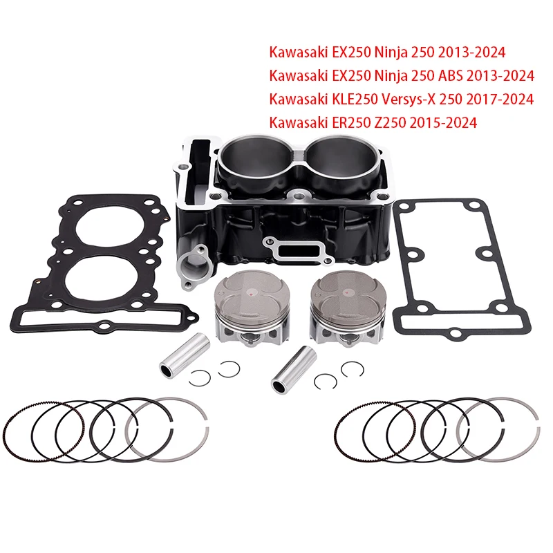 

Motorcycle Cylinder & Piston & Gasket Set For Kawasaki EX250 Ninja 250 ABS KLE250 Versys-X 250 ER250 Z250 11061-0790 11004-0734