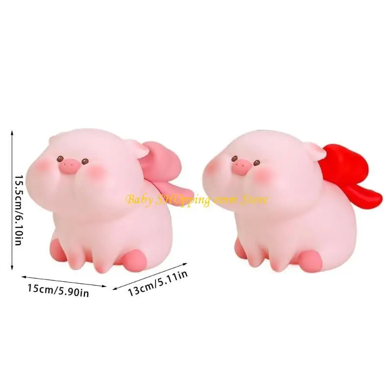 23GD 재미있는 어린이 만화 돼지 돼지 은행 장난감 아이를위한 귀여운 테이블 공예 돈 절약