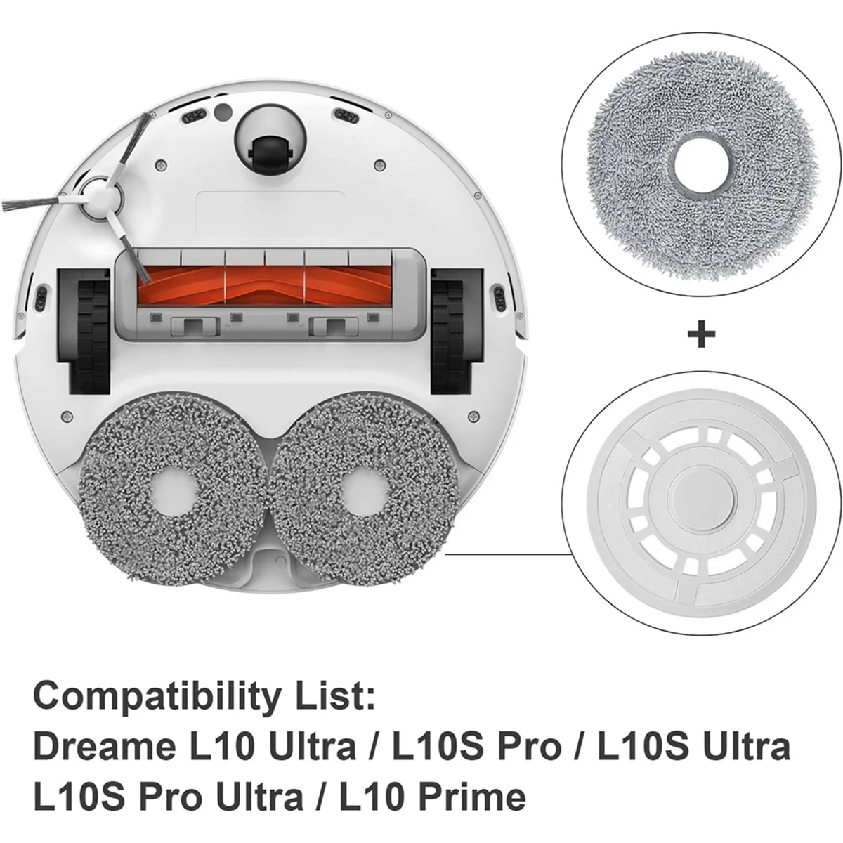 Dreame L10 Ultra / L10S Pro / L10S Ultra / L10S Pro Ultra / L10 Prime 진공 청소기 걸레용 걸레 플레이트가 있는 XFDE 걸레 천