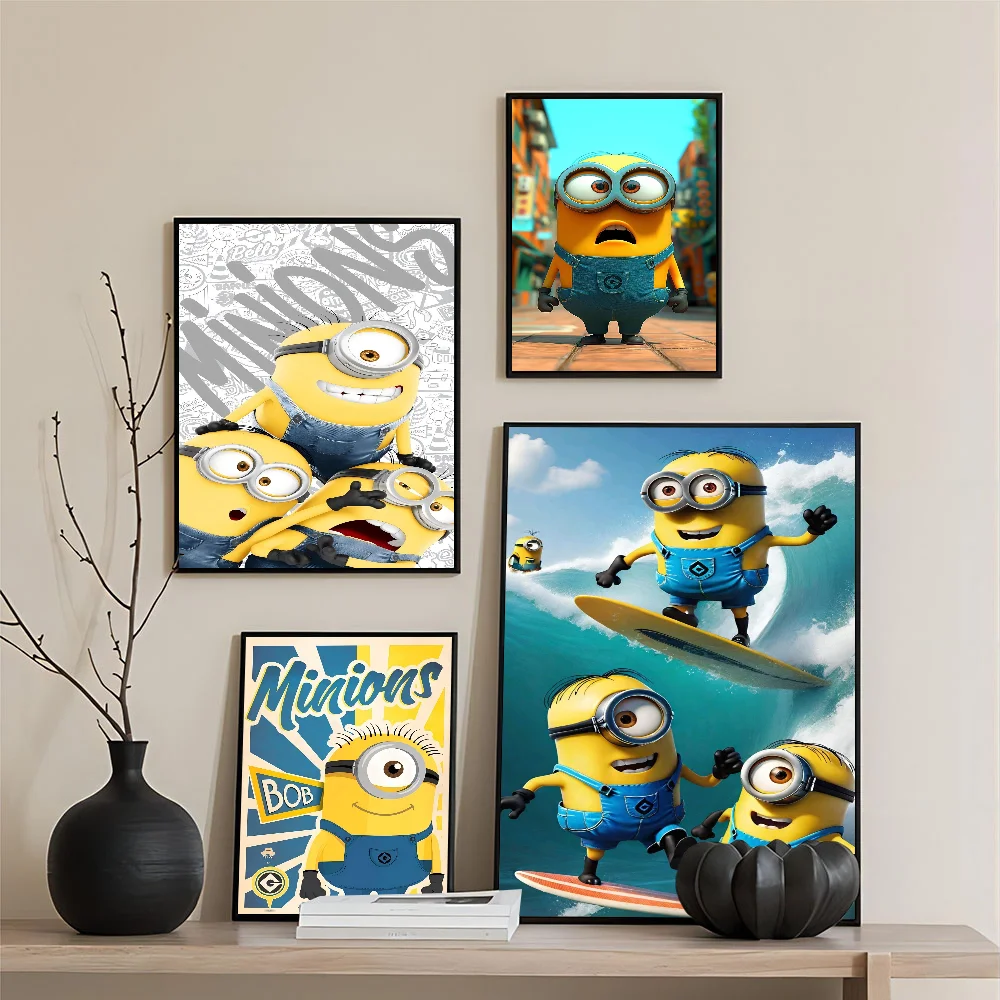 Cartoon M-Minions Anime Posters Sticky Whitepaper Prints Posters Artwork Kawaii Room Decor