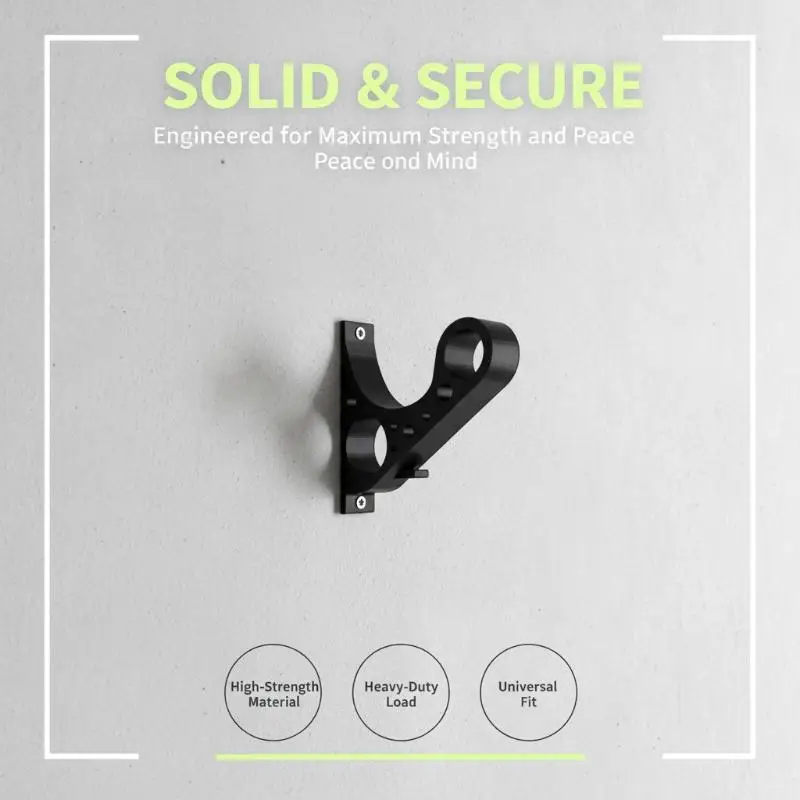 [L] Black Wall Mount Motorcycle Helmet Hanger Storage Holder Anti Scratch Rac Multi Purpose Key Display Brack