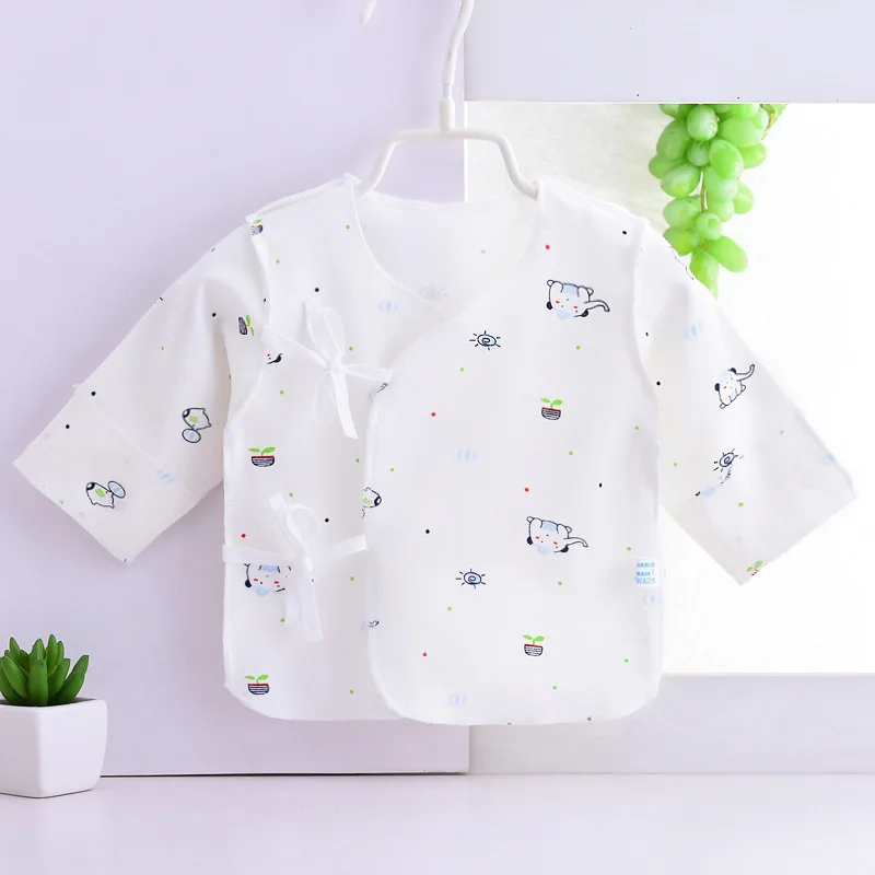 Pasgeboren Baby Meisje Ondergoed 100% Katoenen T-shirt Baby Boy 0-3M Peuter Kleding Cartoon Print Lange Mouwen Kinderen outfit A556