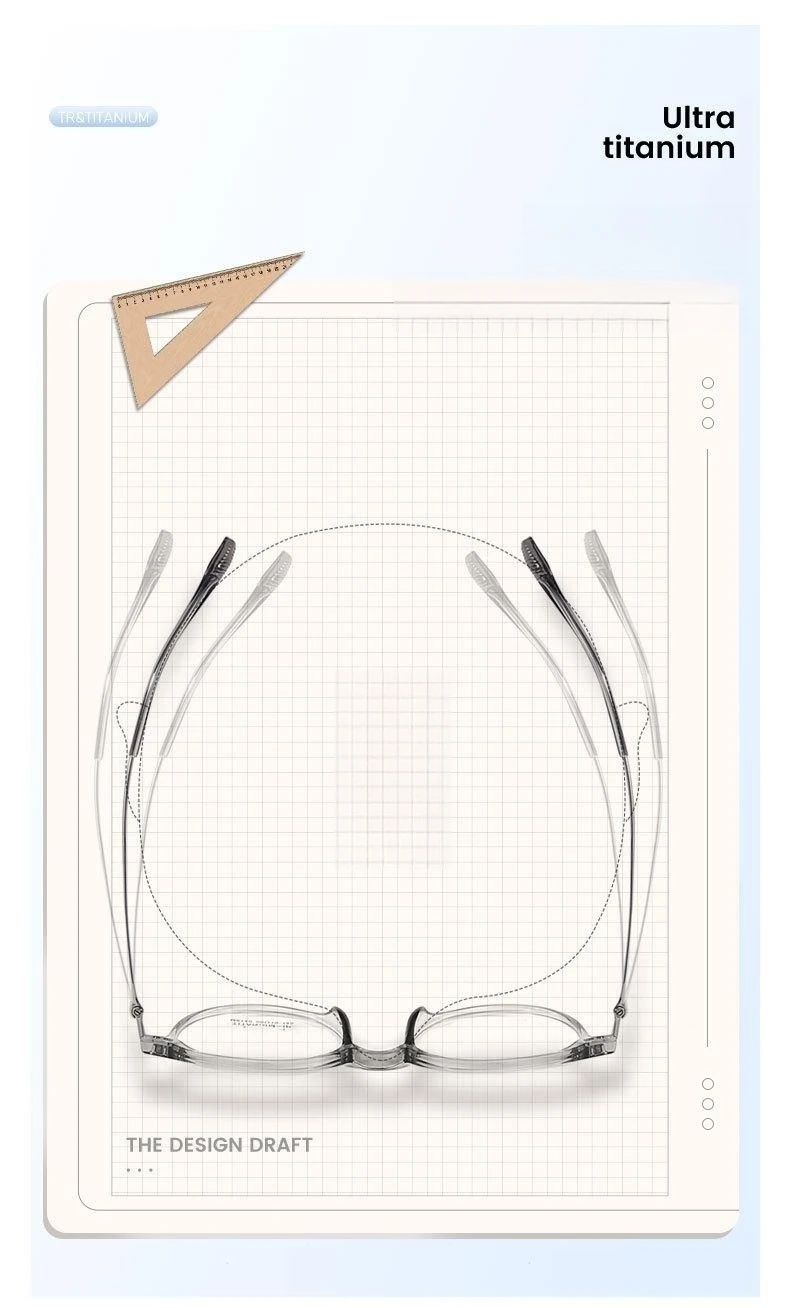 YIMARUILI Mode Ultra-licht Flexible TR90 Brillen Männer Retro Runde Reinem Titan Optische Brillen Rahmen Frauen – Detail 5