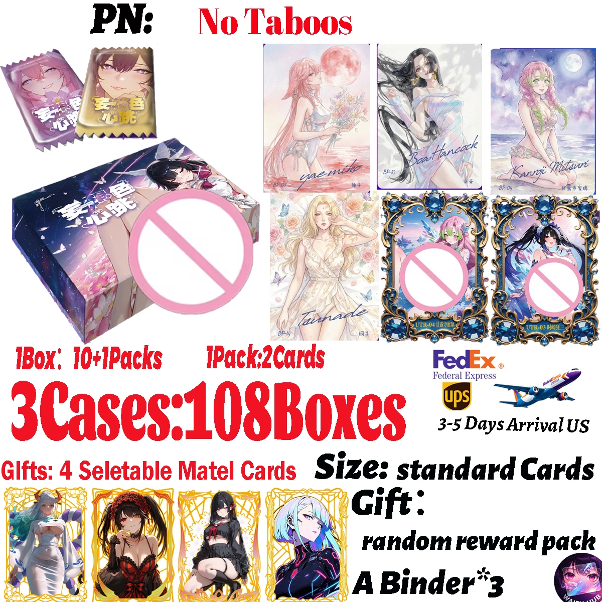 Waifu Bikini Goddess Girls No Taboos Collectible Trading Cards Booster Box Doujin Fantasy Art CCG TCG Trendy Birthday Hobby Gift