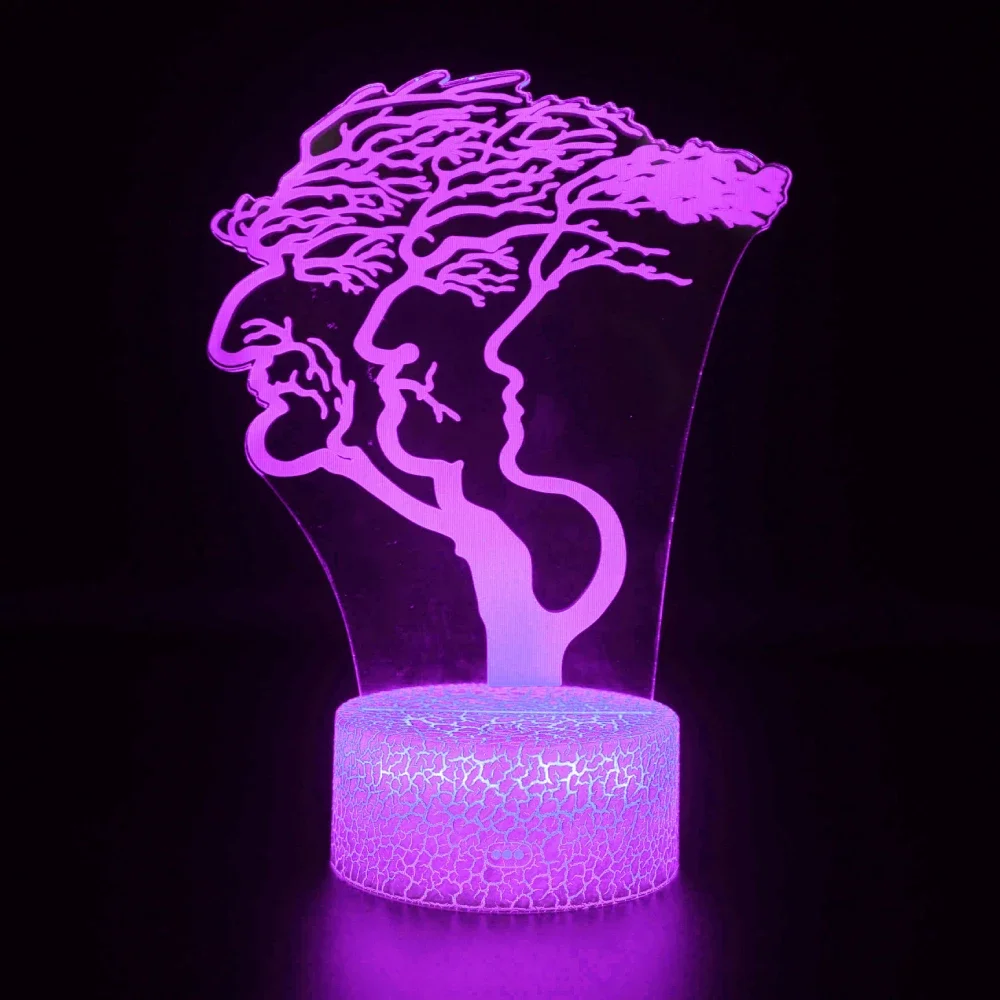 Nighdn Tree Lamp 3D Illusion Night Light  7 Colors Changing USB Bedside Lamp Room Home Decoration Gift for Kids Boys Girls Men