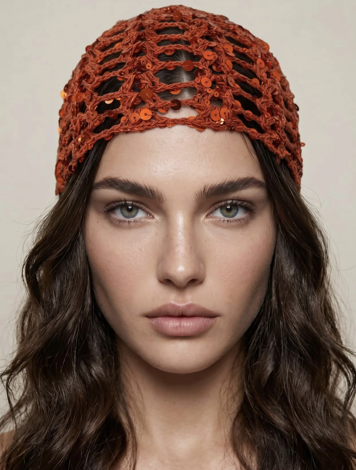 Women Summer Howllow Beanies Handmade Handmade crochet sequined hat Popular mesh Skullies  hat