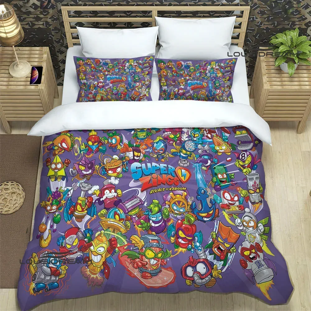 Cute cartoon Super Zings Bedding Sets exquisite bed supplies set duvet cover comforter set bedding set luxury Birthday Gift