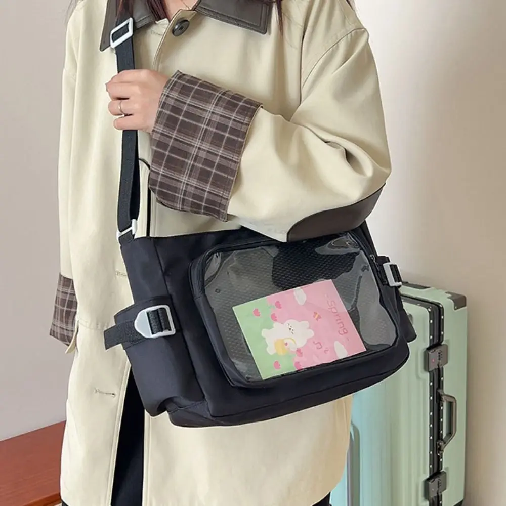 Doce saco com zíper cor sólida itabag náilon ídolo mercadorias armazenamento sacos transparentes carteira de algodão boneca saco de ombro menina