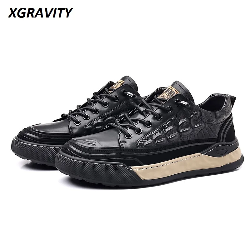 New Male Shoes Lace Up Real Leather Sports Sneakers Fashion Genuine Leather Shoe Men Leisure Shoes Man Casual Sport Shoes A002