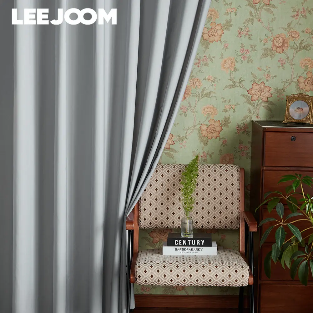 Leejoom Solid Color Jacquard Sheer Curtains Window Tulle Transparent Curtains Panels  for Living Room Bedroom 1PC