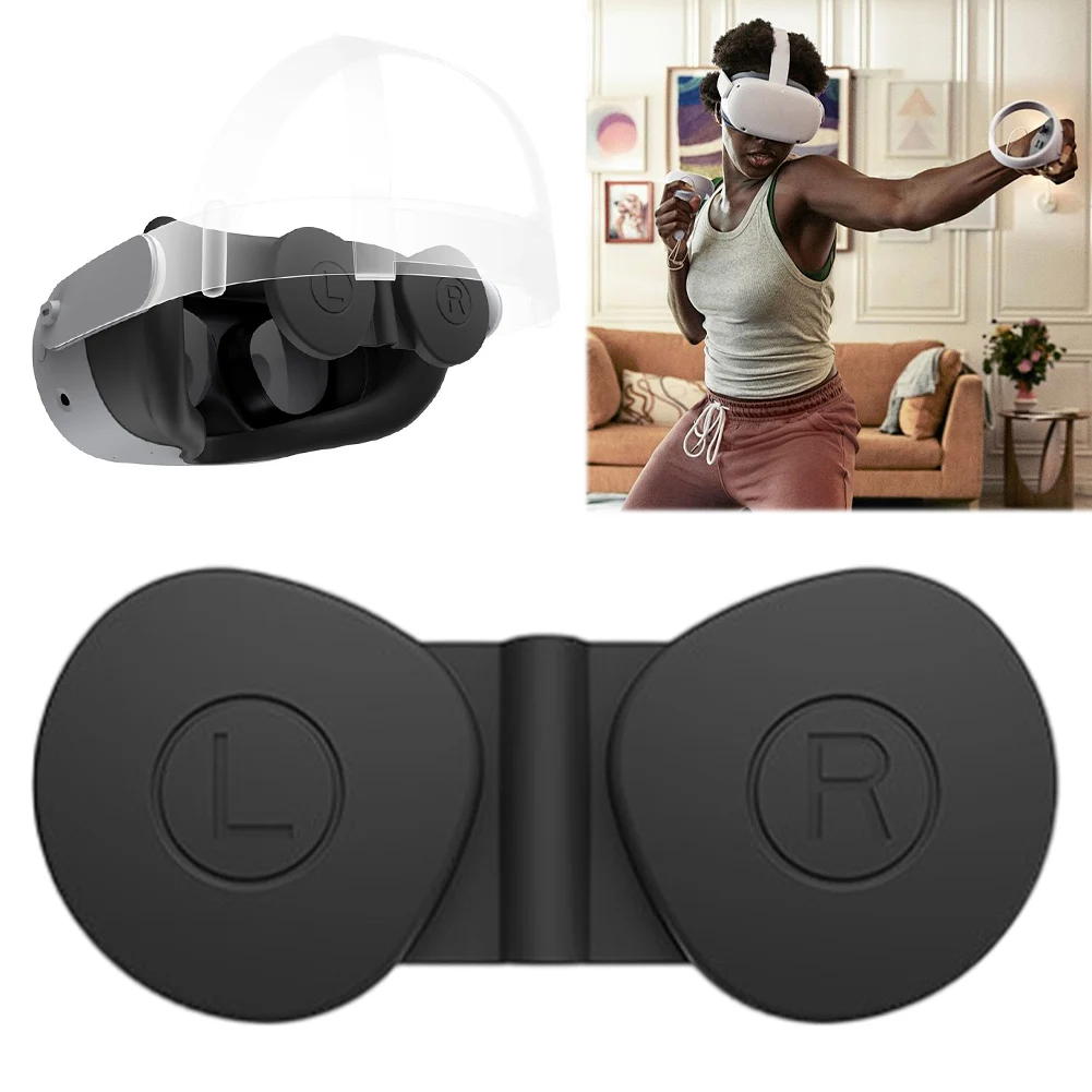 غطاء عدسة سيليكون VR مقاوم للغبار ، غطاء واقي ، كم عدسة VR لسماعة رأس Meta Quest 3S VR