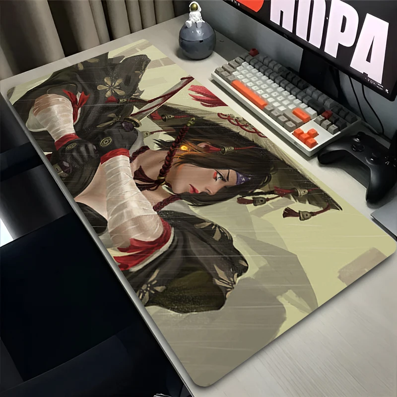 

Mouse Pad Laptop Anime Extended Desktop Mat Computer Gamer Mousepad PC Gaming Accessories Keyboard Pad HD Print non-slip Samurai