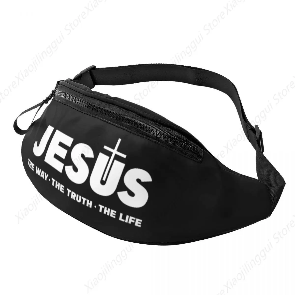 

The Way Truth Life Jesus Christ Fanny Pack for Men Women Christian Faith Crossbody Waist Bag Cycling Camping Phone Money Pouch