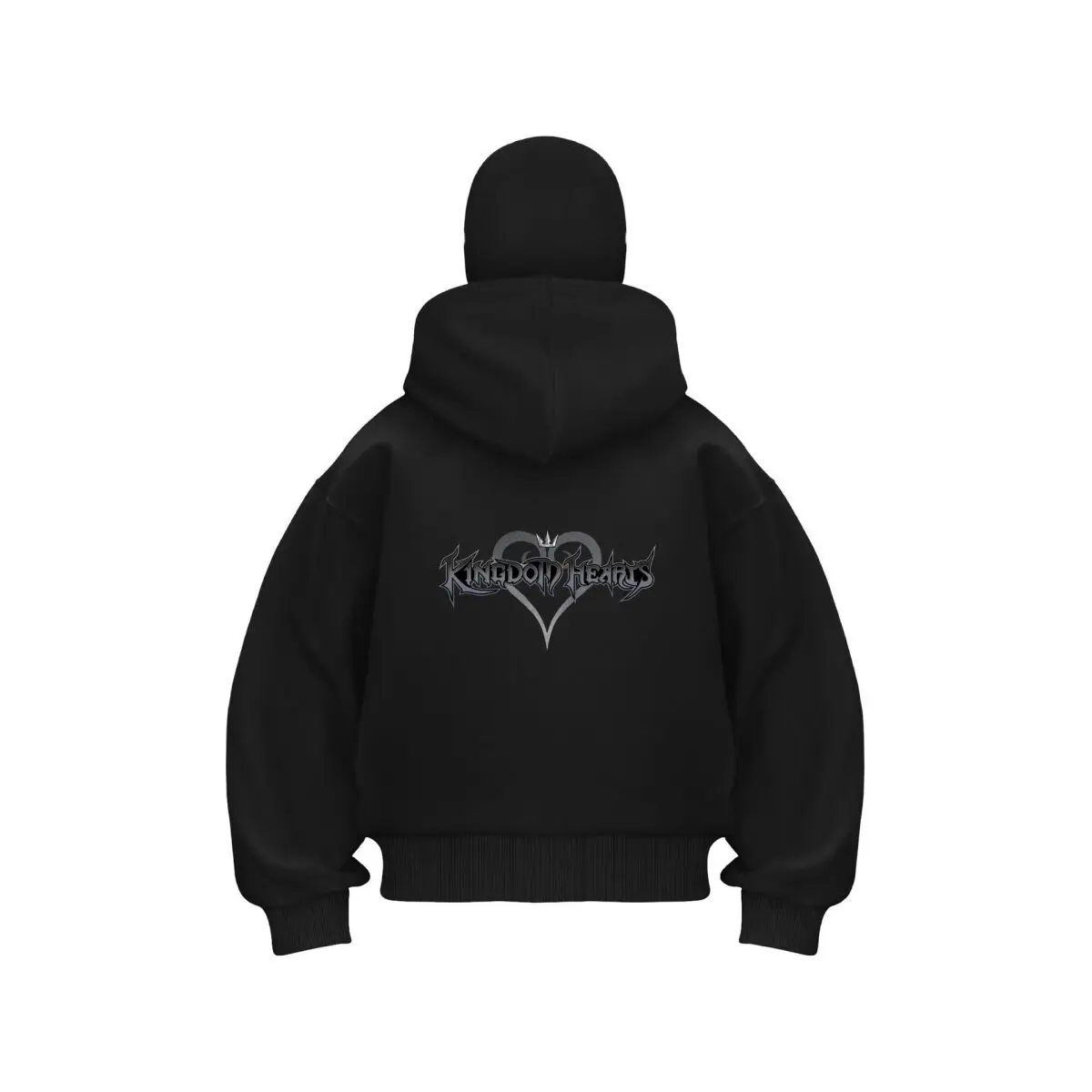 

Kingdom Hearts Game Logo Art Двойной капюшон Балаклава Мужская толстовка на молнии Зимняя теплая