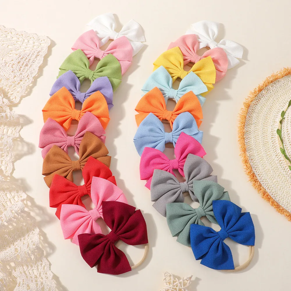 5/10Pcs Bowknot Stirnband Set für Baby Mädchen Neugeborenen Weiche Elastische Haarband Infant Headwear Kinder Haar Zubehör