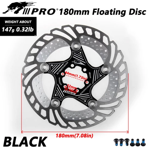 IIIPRO-disco de freno de 6 pernos, Rotor de disco de freno de 160mm/180mm/203mm, disipación de calor de refrigeración flotante, DH, 6 pulgadas, MTB/bicicleta de carretera