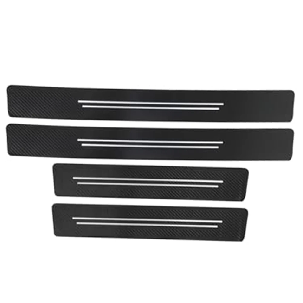 For Daily Use Carbon Fiber Threshold Protector Automotive Threshold Cover Enhanced Protection Leather Carbon Brazing