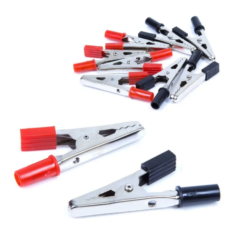 Essential Electrical Connector Set 10 Insulated Crocodile Clips for Battery Component and Testing Applications