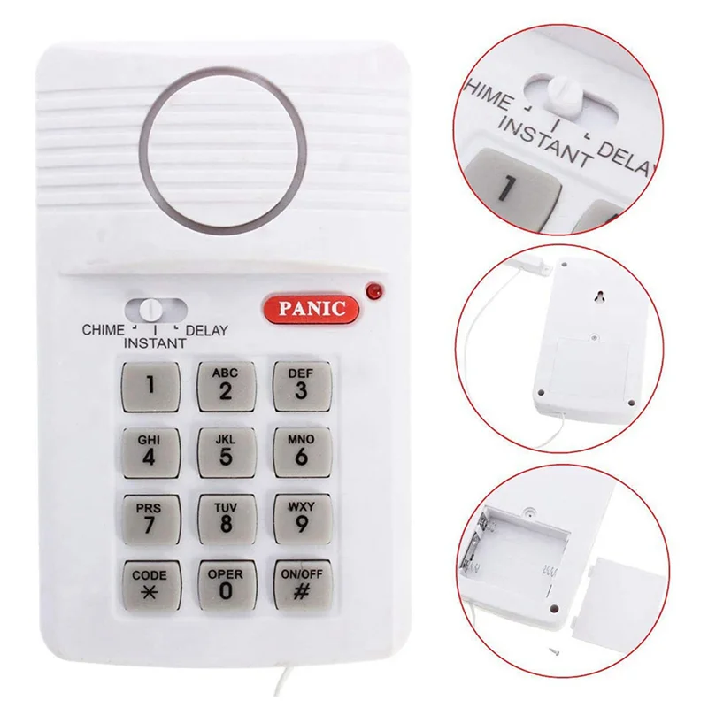 Tastiera antipanico con pin di sicurezza per allarme porta wireless A14M 3X per capannone garage home office