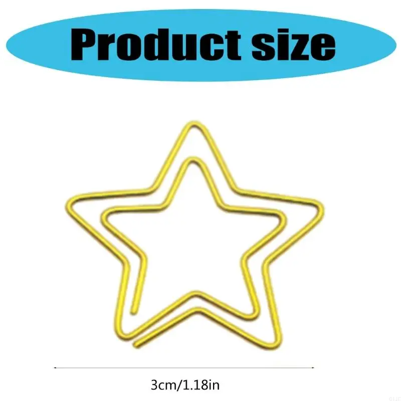 Q1JC 10 PCS Star Paper Clips Funny Paperclips บุ๊กมาร์กคลิปคลิปคลิปคลิปคลิปอุปกรณ์โรงเรียนสำหรับนักเรียน