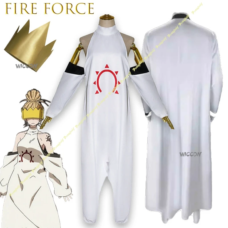 

Anime Haumea Cosplay Costume Enn Enn No Shouboutai Haumea White Jumpsuit Uniform Men Women Halloween Party Costumes Party Sexy