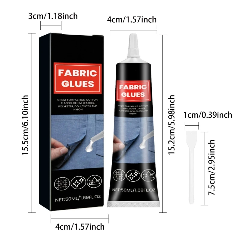 Clear Fabric Glues Quick Drying Clothing Repair Glues for Fabric, Jeans, Clothes Repair