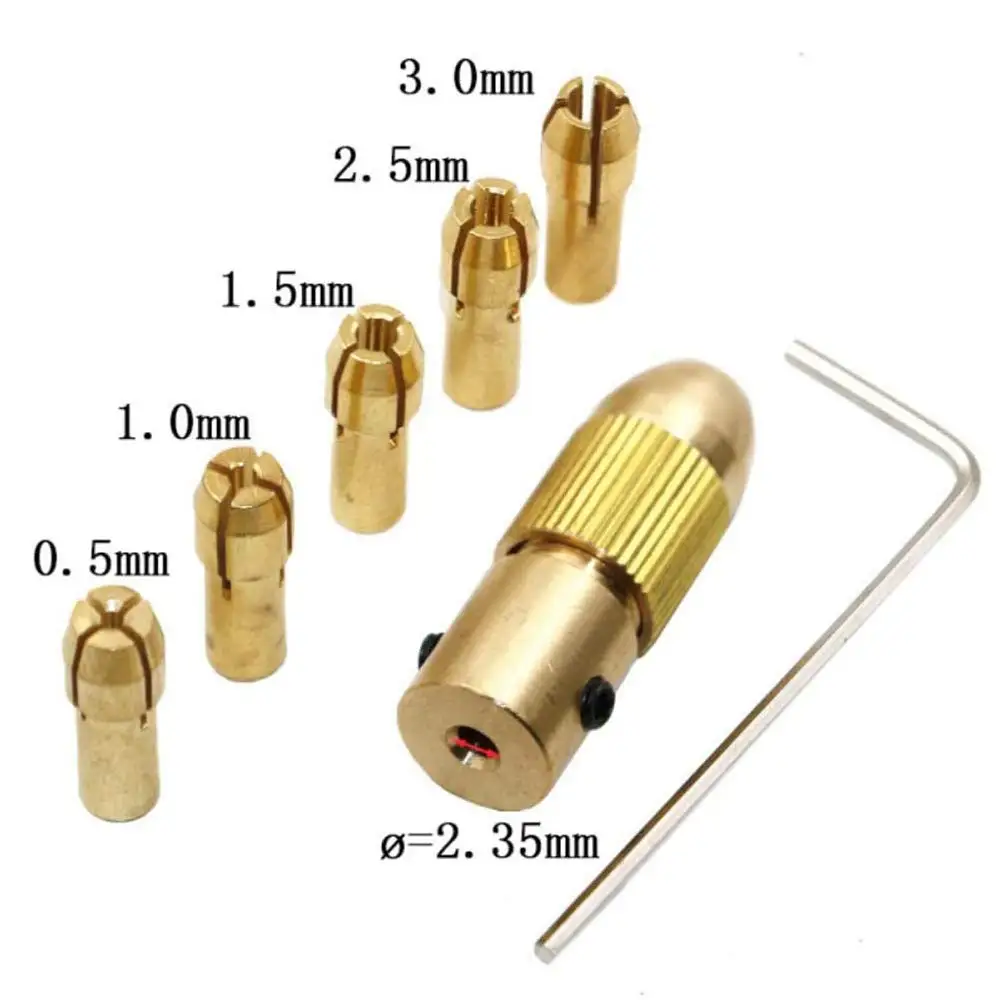 7 sztuk 2/ 2.35/3.17/4.05/5.05mm mosiądz Dremel Collet Mini uchwyt wiertarski do elektrycznego wał silnika wiertła narzędzie uchwyt wiertarski