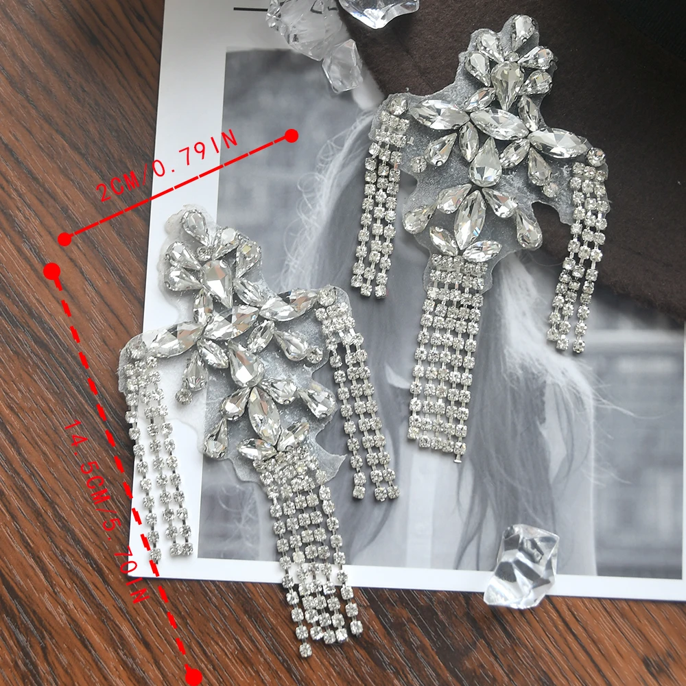 TOPQUEEN SP17 Rhinestone DIY Gift Handmade Decorations for Party Bridal High Heels Shoe Clothes Hats Bags Patche Accessories