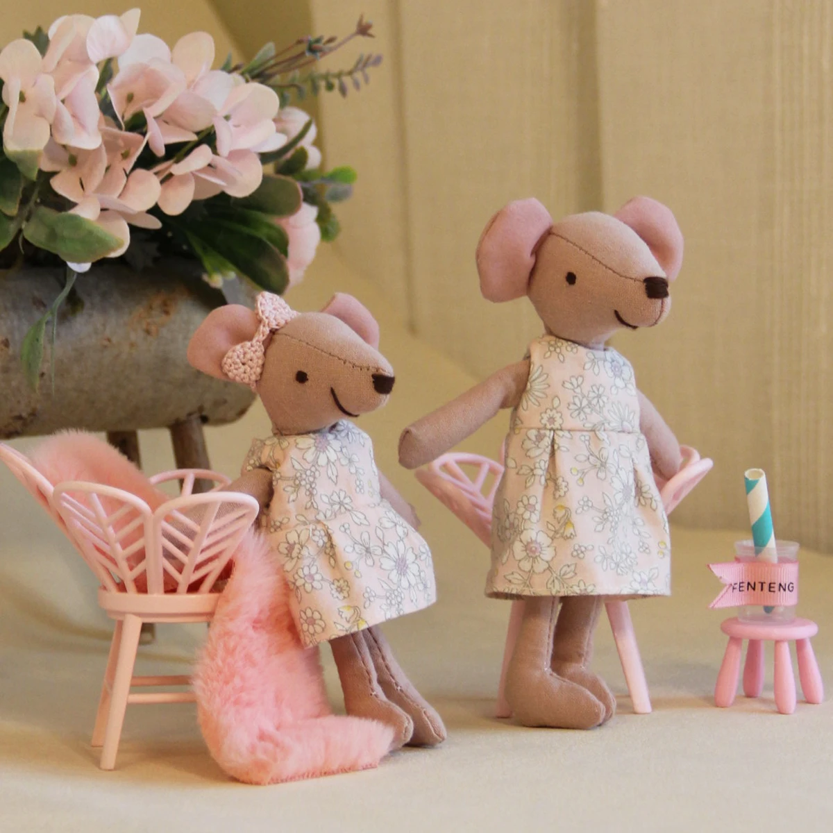 H13/15Cm Fabric Mice Are Suitable for Miniature Home Decorations