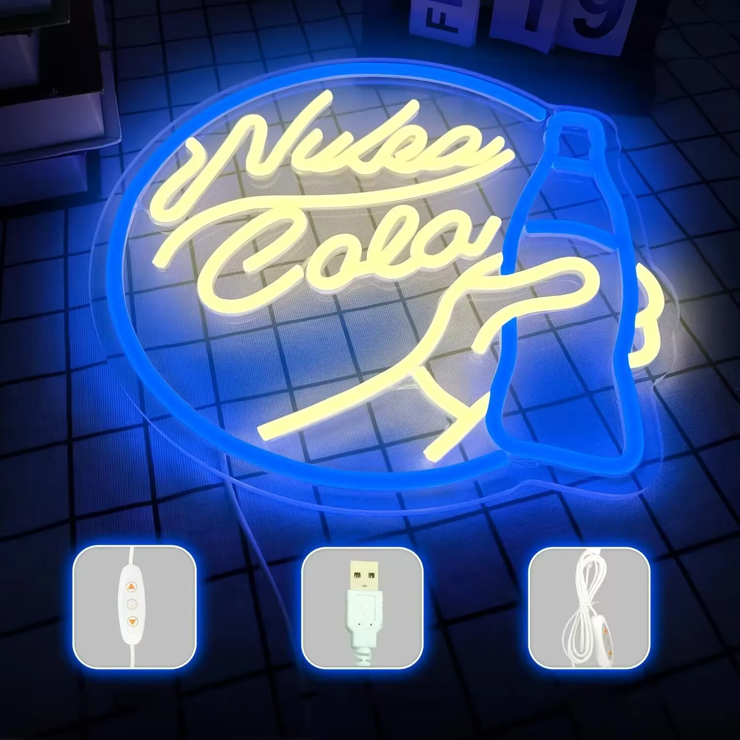 Nuka Cola Neon signs, LED Dimmable luminescent signs, Club Art Deco Party Bar Wall Decor Personalized Bedroom Shop Salon decor