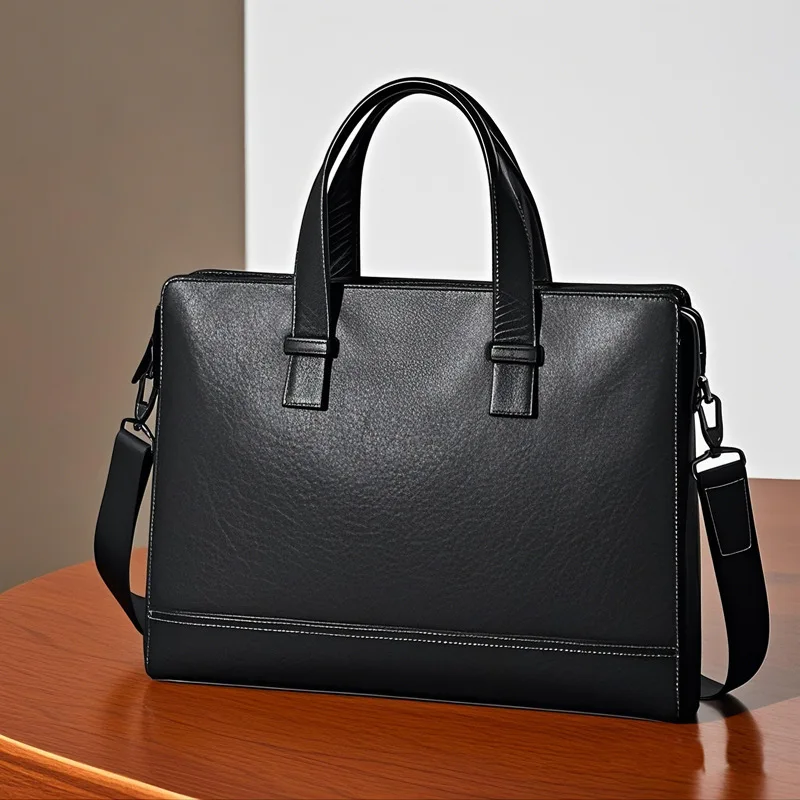 New Genuine Messenger Luxury Leather Briefcases Men Handbag Business Cowhide Briefcase Travel Office High-end Men's Shoulder Bag