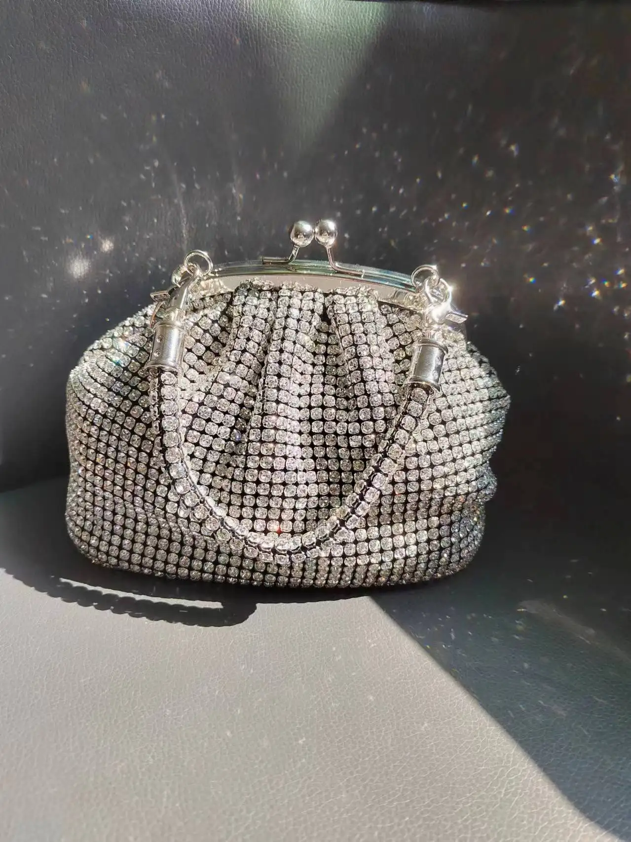 2024 Glitter Silver Diomand Clutch Purse Wedding Bag Shining Bolsas Evening Bag For Women