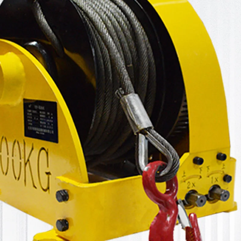 Hand winch can be connected to electric wrench seated side mounted vertical mounted 500-2000KG heavy duty manual brake tool