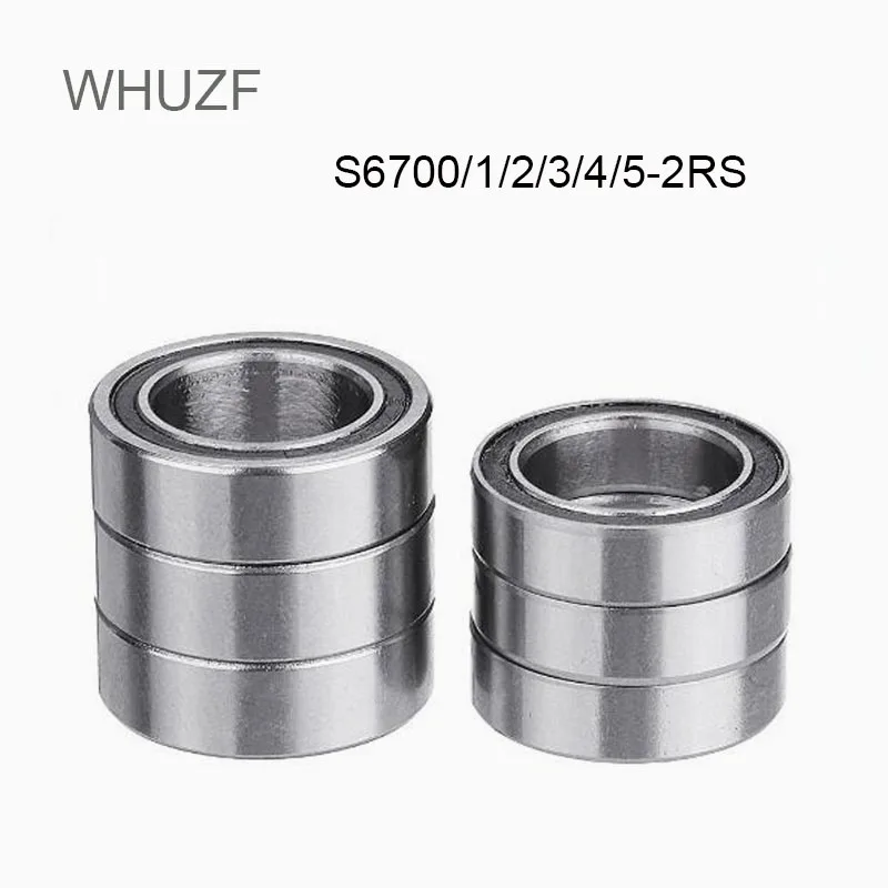 WHUZF S6700-2RS Stainless Steel Bearing ABEC-3 Thin Section S6701-2RS S6702 S6703 S6704 S6705-2RS Ball Bearings S61700 RS